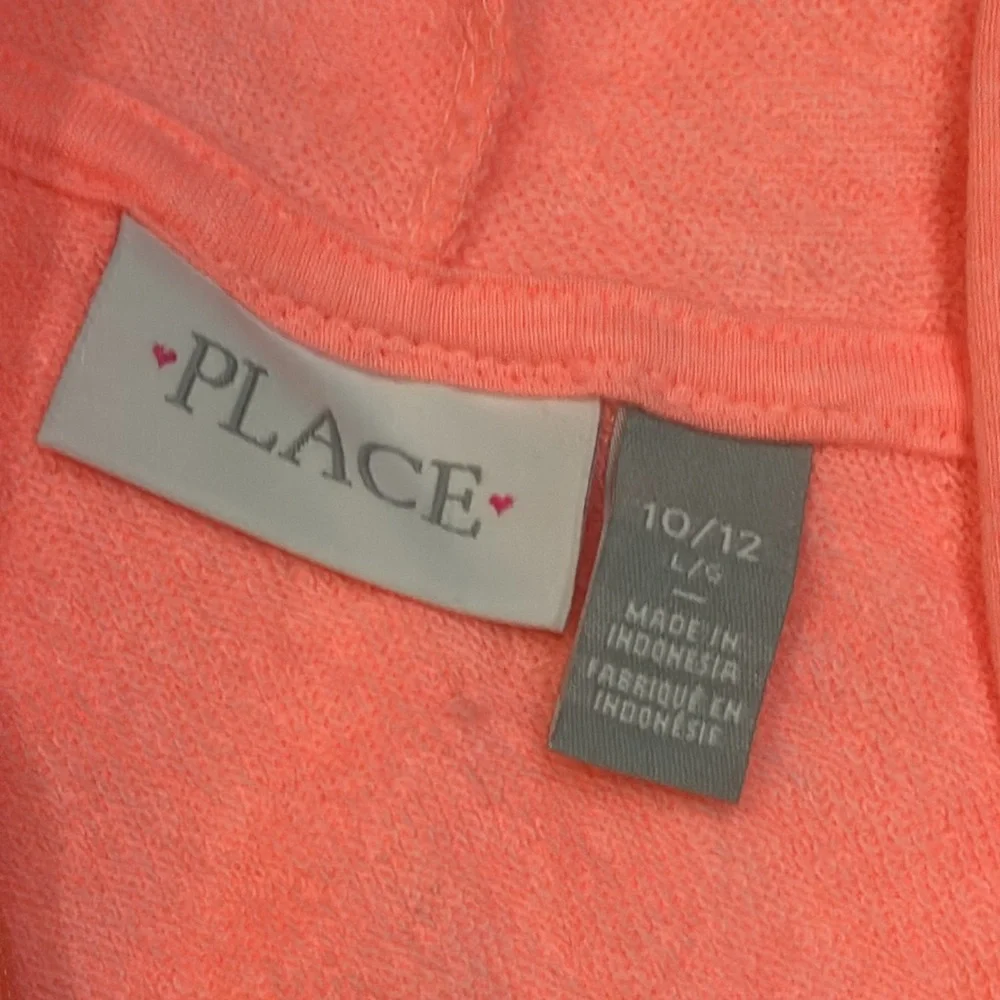 NWT CHILDREN’S PLACE Girls Large 10/12 Peach Girl Squad Unicorn Zip Hoodie